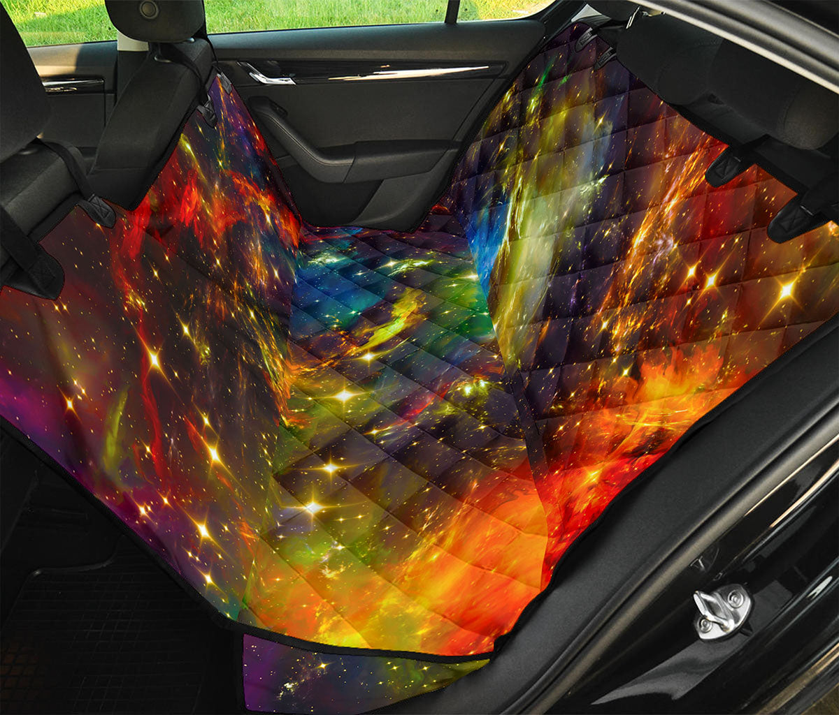 Colorful Universe Galaxy Space Print Pet Car Back Seat Cover