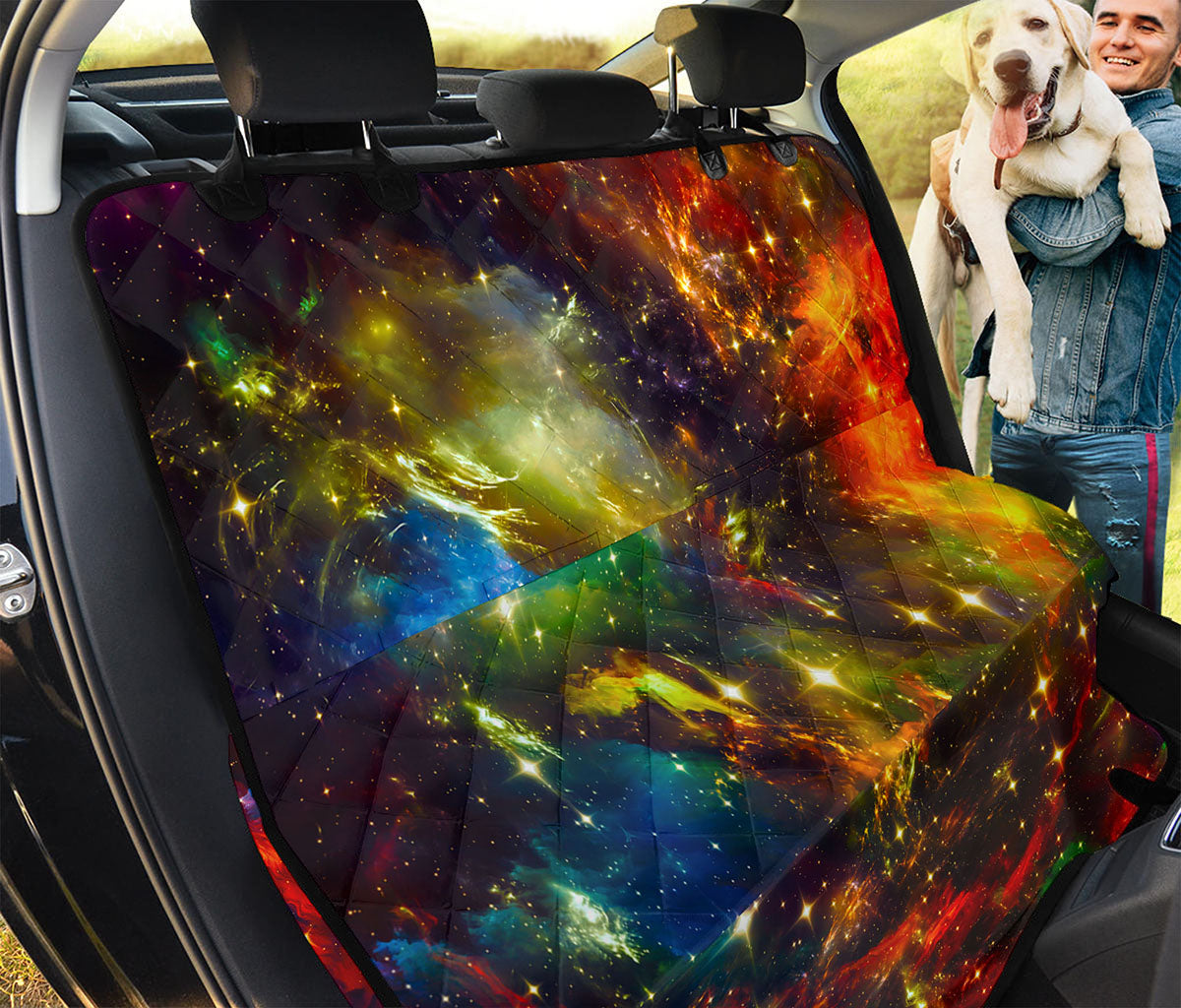 Colorful Universe Galaxy Space Print Pet Car Back Seat Cover