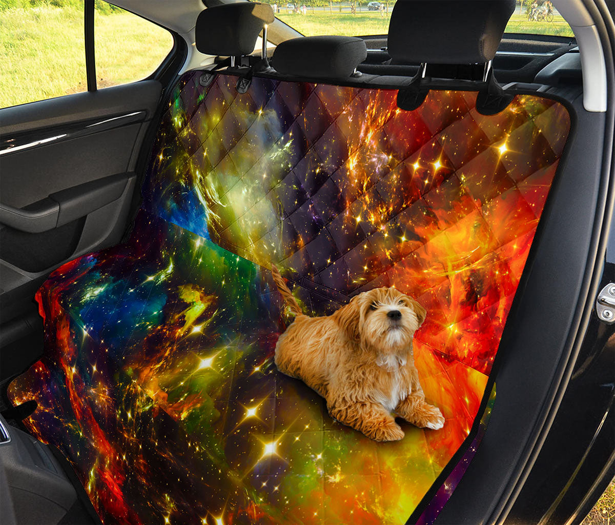 Colorful Universe Galaxy Space Print Pet Car Back Seat Cover