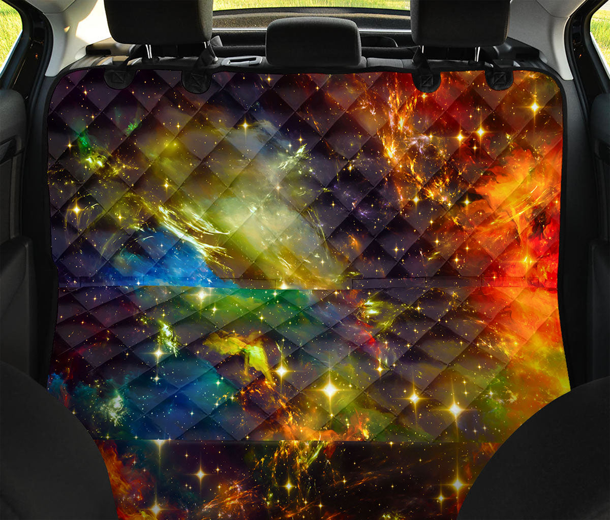 Colorful Universe Galaxy Space Print Pet Car Back Seat Cover