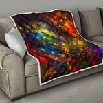 Colorful Universe Galaxy Space Print Quilt