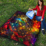 Colorful Universe Galaxy Space Print Quilt