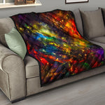 Colorful Universe Galaxy Space Print Quilt
