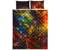 Colorful Universe Galaxy Space Print Quilt Bed Set