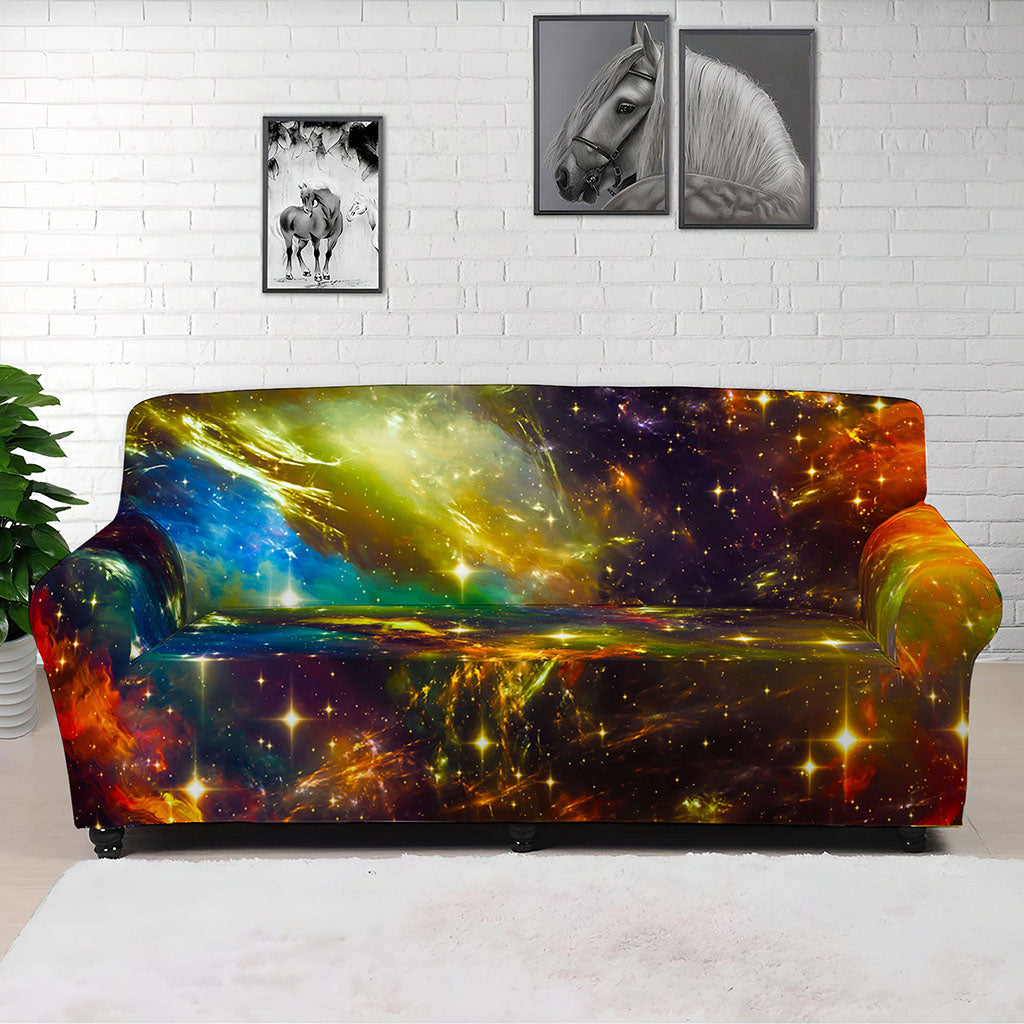 Colorful Universe Galaxy Space Print Sofa Cover