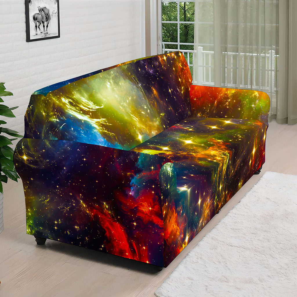 Colorful Universe Galaxy Space Print Sofa Cover