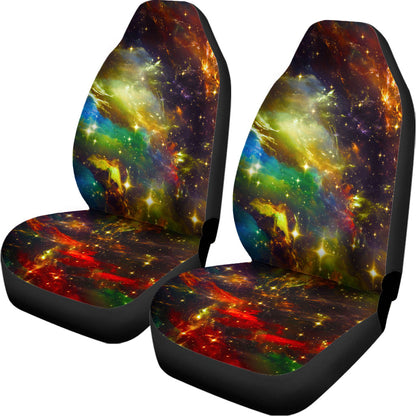 Colorful Universe Galaxy Space Print Universal Fit Car Seat Covers