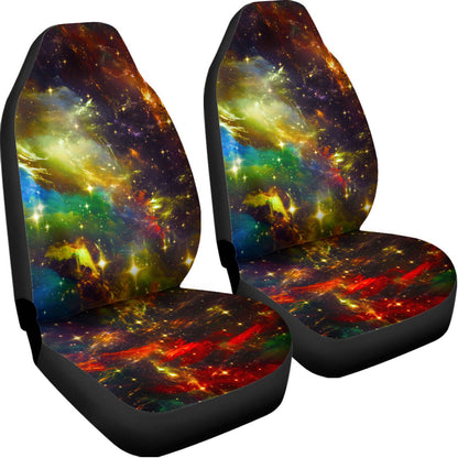 Colorful Universe Galaxy Space Print Universal Fit Car Seat Covers