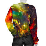 Colorful Universe Galaxy Space Print Women's Crewneck Sweatshirt GearFrost