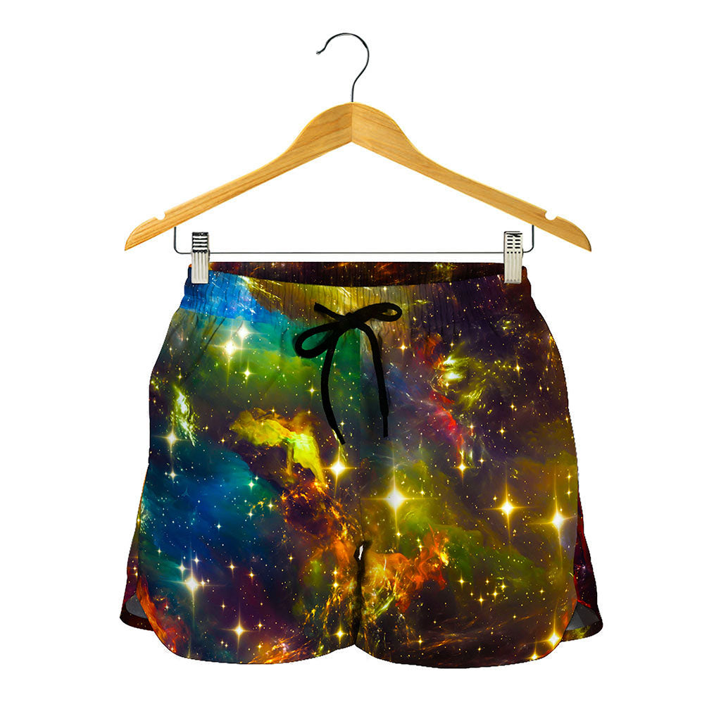 Colorful Universe Galaxy Space Print Women's Shorts