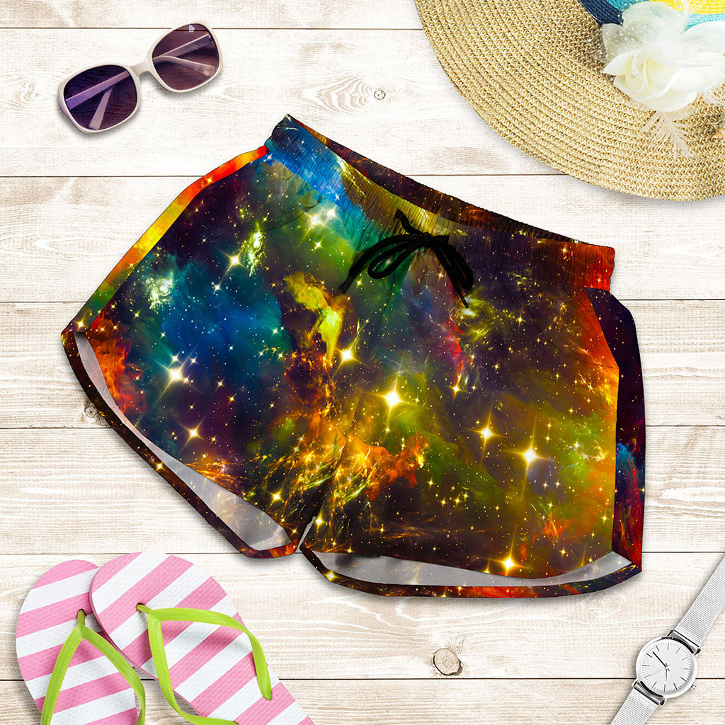 Colorful Universe Galaxy Space Print Women's Shorts