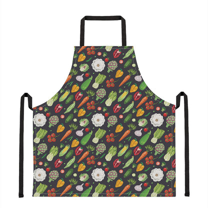 Colorful Vegetable Pattern Print Apron