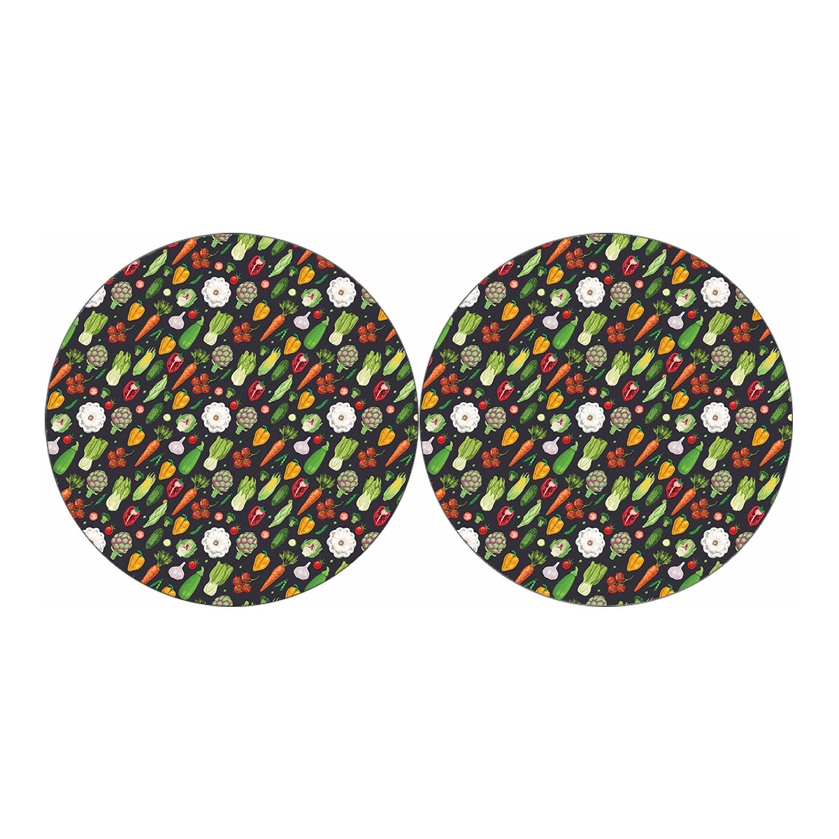 Colorful Vegetable Pattern Print Car Coasters
