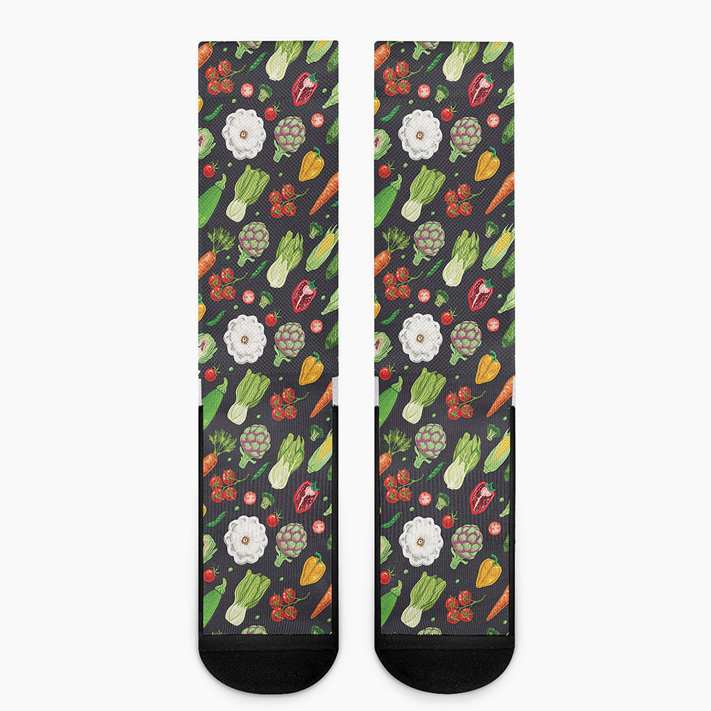 Colorful Vegetable Pattern Print Crew Socks
