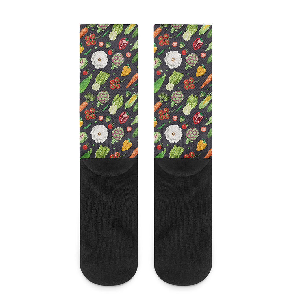 Colorful Vegetable Pattern Print Crew Socks