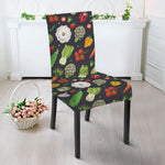 Colorful Vegetable Pattern Print Dining Chair Slipcover