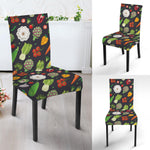Colorful Vegetable Pattern Print Dining Chair Slipcover