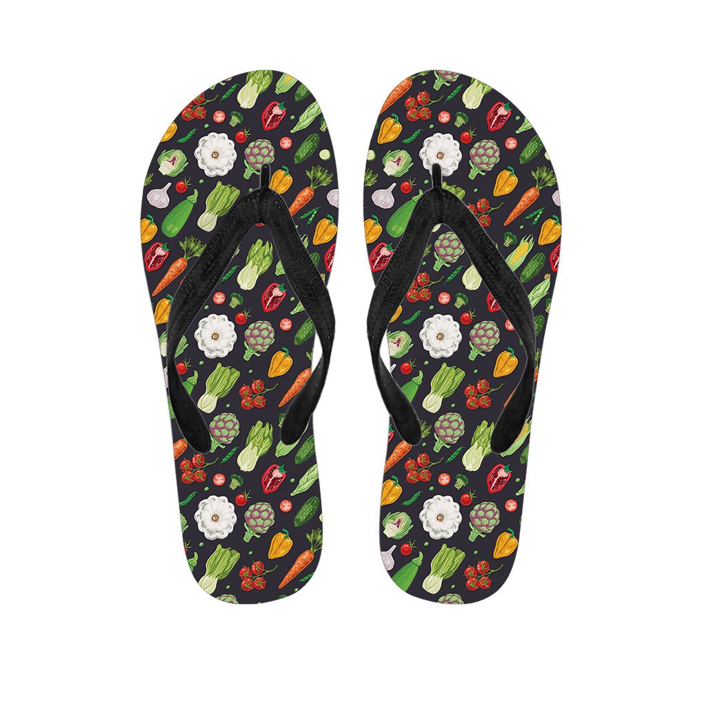 Colorful Vegetable Pattern Print Flip Flops