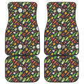 Colorful Vegetable Pattern Print Front and Back Car Floor Mats