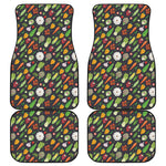 Colorful Vegetable Pattern Print Front and Back Car Floor Mats