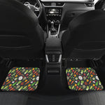 Colorful Vegetable Pattern Print Front and Back Car Floor Mats