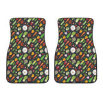 Colorful Vegetable Pattern Print Front Car Floor Mats