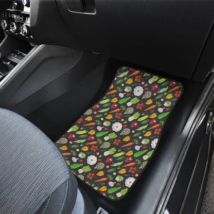 Colorful Vegetable Pattern Print Front Car Floor Mats