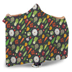 Colorful Vegetable Pattern Print Hooded Blanket