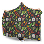 Colorful Vegetable Pattern Print Hooded Blanket