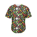 Colorful Vegetable Pattern Print Men's Baseball Jersey