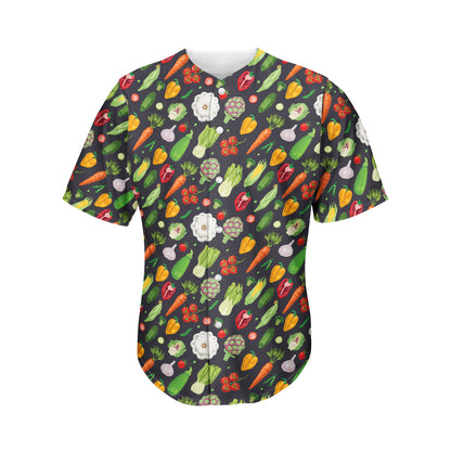 Colorful Vegetable Pattern Print Men's Baseball Jersey