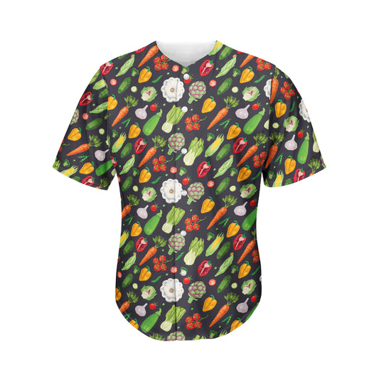 Colorful Vegetable Pattern Print Men's Baseball Jersey
