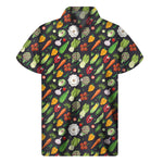 Colorful Vegetable Pattern Print Men's Short Sleeve Shirt