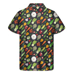 Colorful Vegetable Pattern Print Men's Short Sleeve Shirt