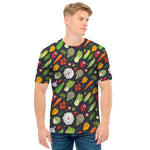 Colorful Vegetable Pattern Print Men's T-Shirt