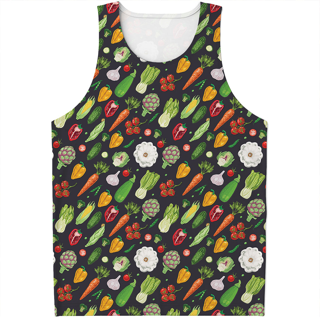 Colorful Vegetable Pattern Print Men's Tank Top