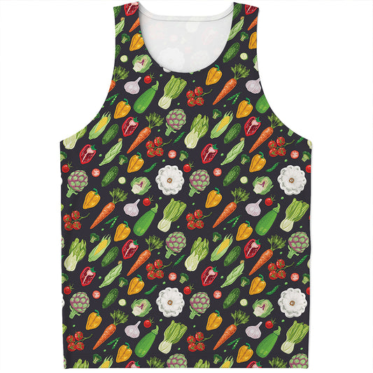 Colorful Vegetable Pattern Print Men's Tank Top