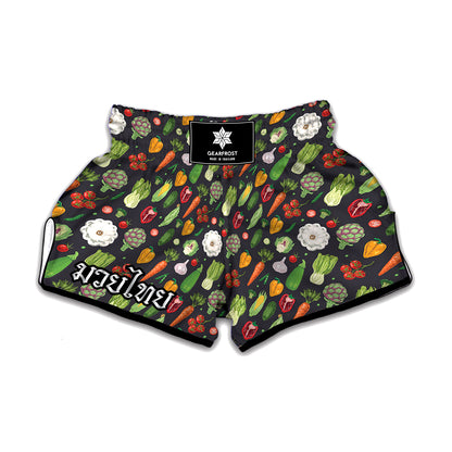 Colorful Vegetable Pattern Print Muay Thai Boxing Shorts