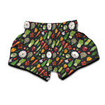 Colorful Vegetable Pattern Print Muay Thai Boxing Shorts
