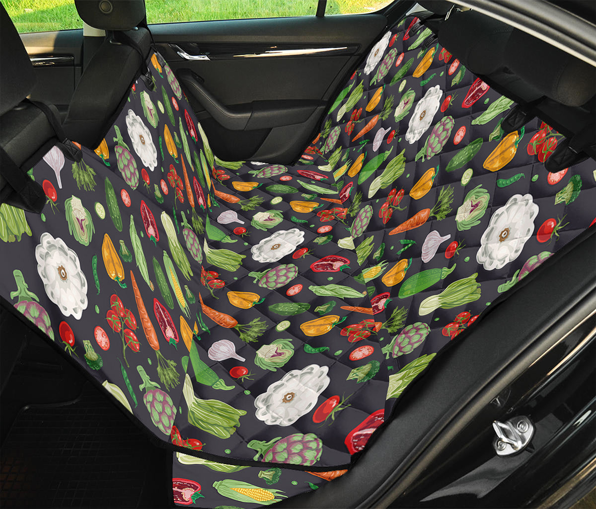 Colorful Vegetable Pattern Print Pet Car Back Seat Cover