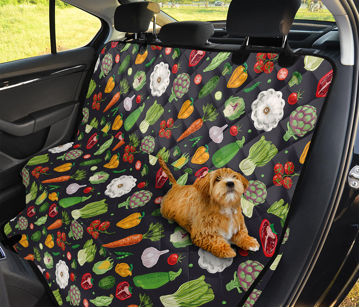 Colorful Vegetable Pattern Print Pet Car Back Seat Cover