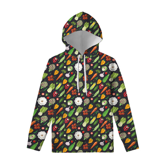 Colorful Vegetable Pattern Print Pullover Hoodie