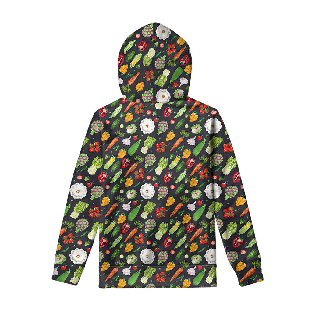 Colorful Vegetable Pattern Print Pullover Hoodie