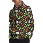 Colorful Vegetable Pattern Print Pullover Hoodie