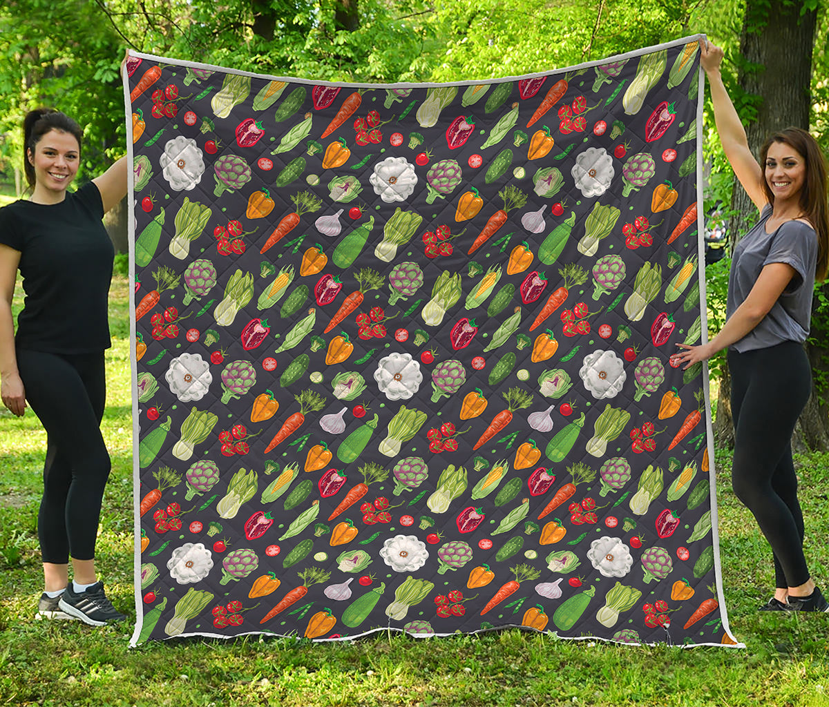 Colorful Vegetable Pattern Print Quilt