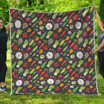 Colorful Vegetable Pattern Print Quilt