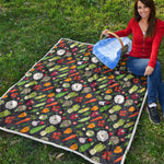 Colorful Vegetable Pattern Print Quilt