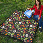 Colorful Vegetable Pattern Print Quilt
