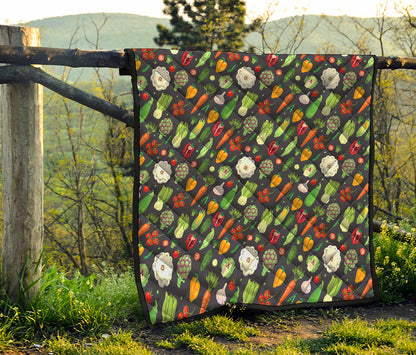 Colorful Vegetable Pattern Print Quilt