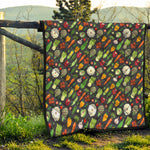 Colorful Vegetable Pattern Print Quilt